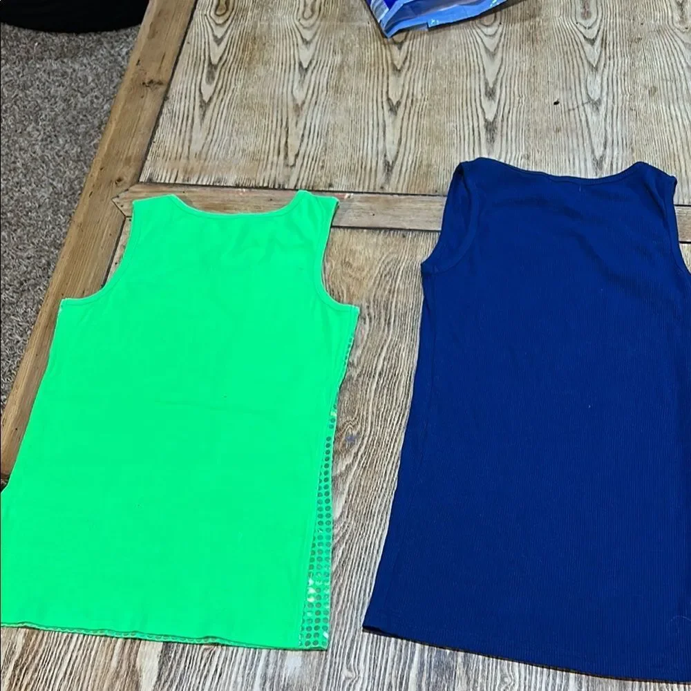 5/$20 BUNDLE 🎈 Girls size 14 Sleeveless Tops Set - Green and Navy box 5